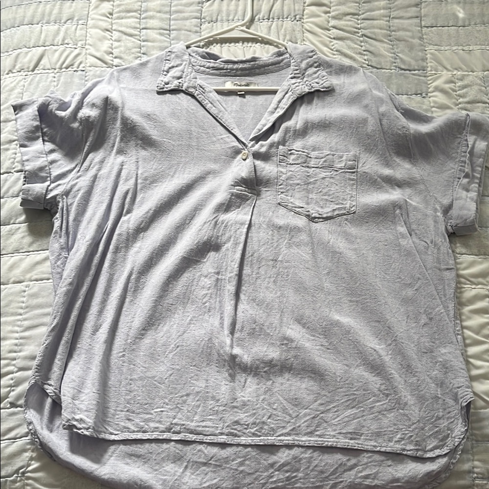Madewell Linen Blend Popover, XL